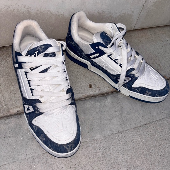 Louis Vuitton Blue Denim Trainers - Picture 1 of 6